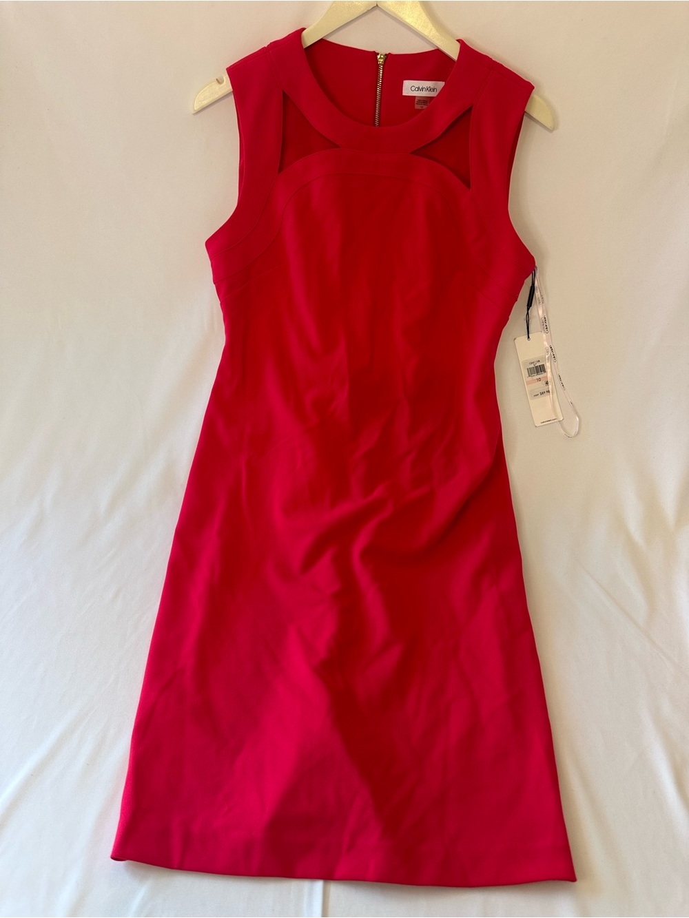 Calvin Klein Hot Pink Cutout Midi Sheath Dress